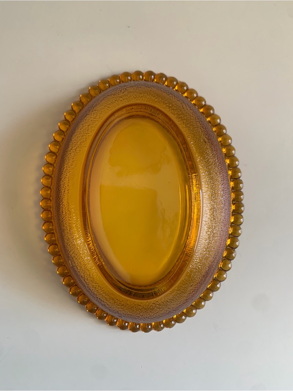Vintage Indiana Glass Amber Hen on Nest 7” Beaded Rim Covered Dish - Picture 8 of 14